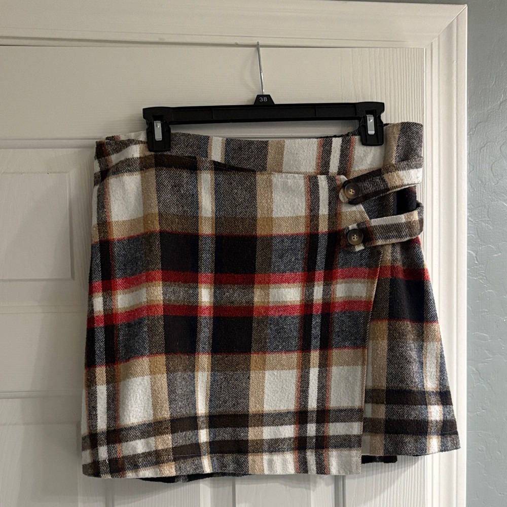 SHEIN Multicolor Plaid Mini Skirt